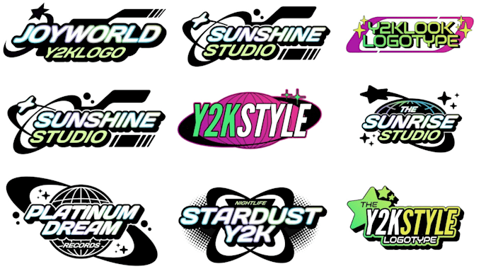 design y2k and unique logo