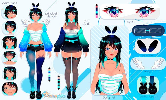 draw vtuber art  model for streaming