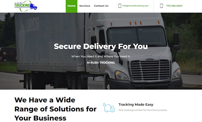 design logistics and trucking website