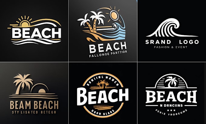 design professional beach ocean wave or vacation logo