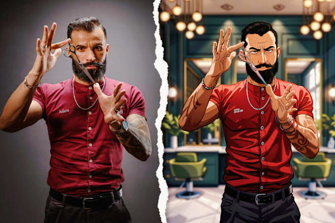 transform your pictures into a cartoon avatar portrait