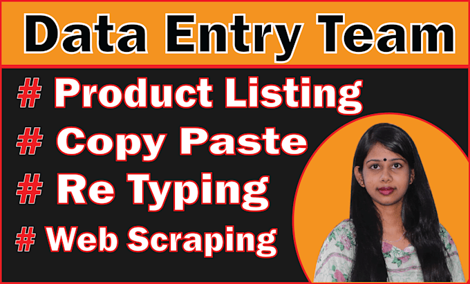 assist you any kind of data entry service with my team