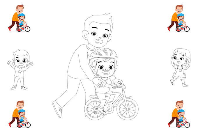 create an amazon KDP unique coloring book pages for kids and adults