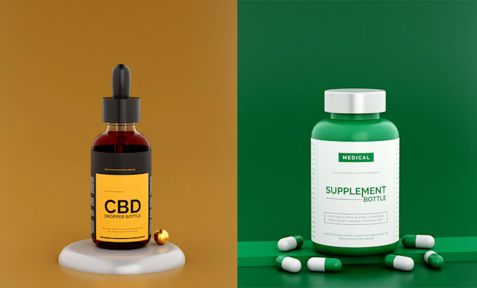 render 3d bottle mockup and cosmetic model