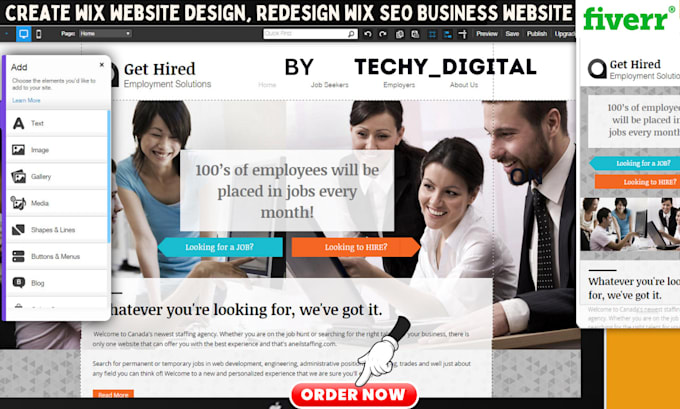 create wix website design, redesign wix website, build business wix SEO website