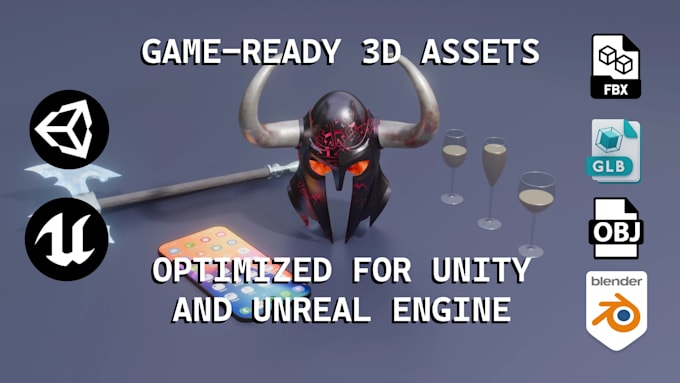 create 3d models, props, assets in fantasy, realistic or sci fi styles