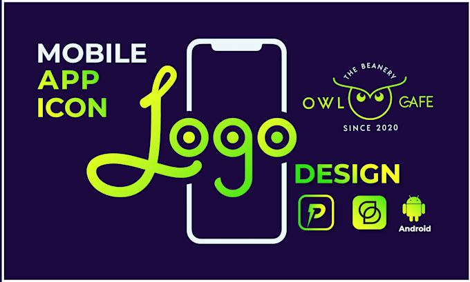 do modern mobile app logo and custom website icon design