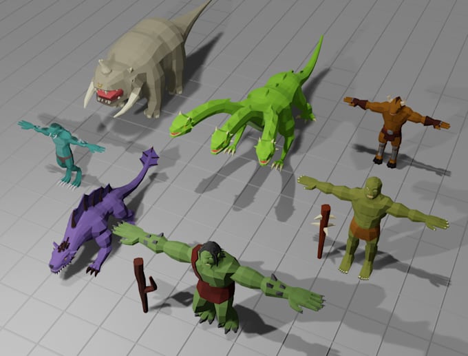create a lowpoly 3d character model