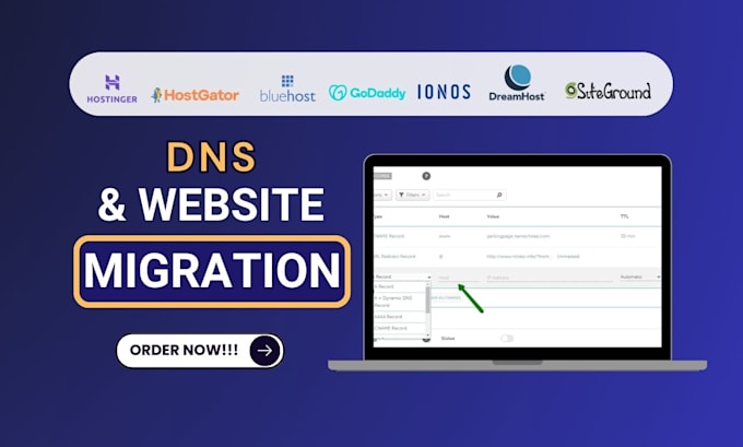 migrate website to wordpress, dns setup, domain pointing, domain transfer