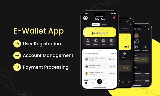 build a custom e wallet app, loan app, fund transfer app like paypal, venmo