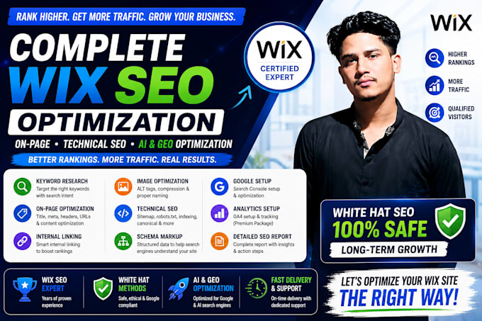 do complete wix SEO optimization for higher google rankings and traffic