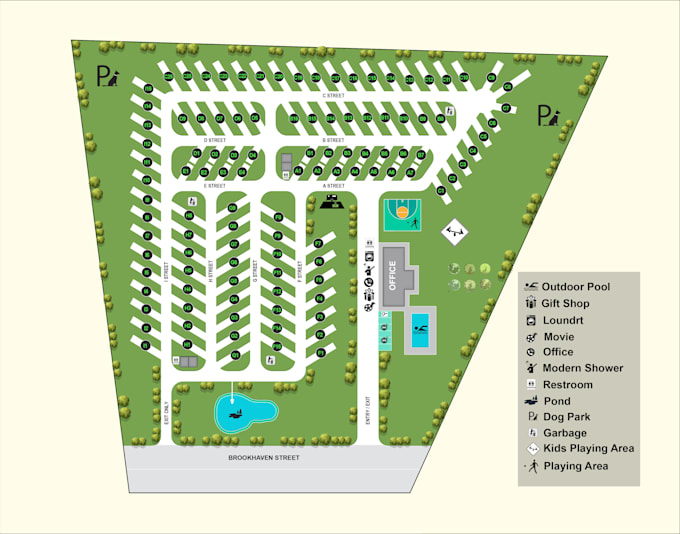 render site plans, campground, subdivision map master plans, landscape designs