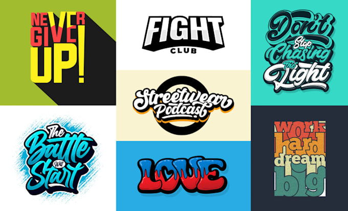 made custom typography t shirt and text or font logo design