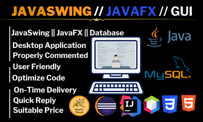 Develop java swing javafx , servlet jsp project with database by ...