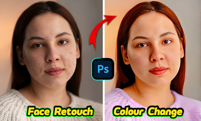 do face retouching, fix blurry photos, dress color change