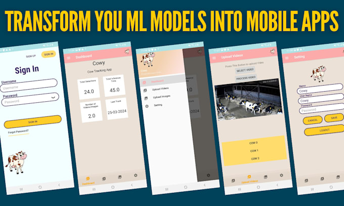 develop machine learning model website and mobile app