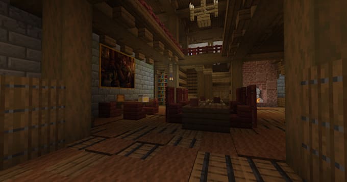 build minecraft interior modern oldschool or any other style