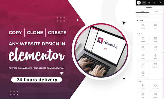 create wordpress website, redesign, blog, landing page, using elementor pro