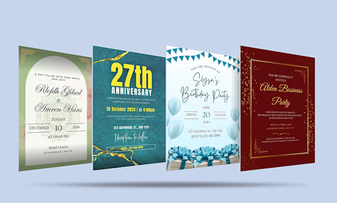design invitations for parties, events, and business