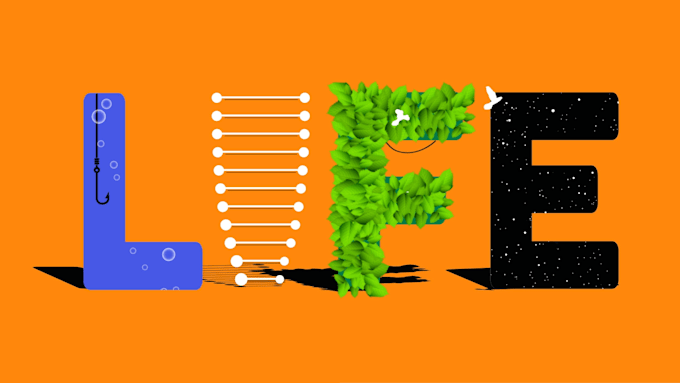 create conceptual unique animated text