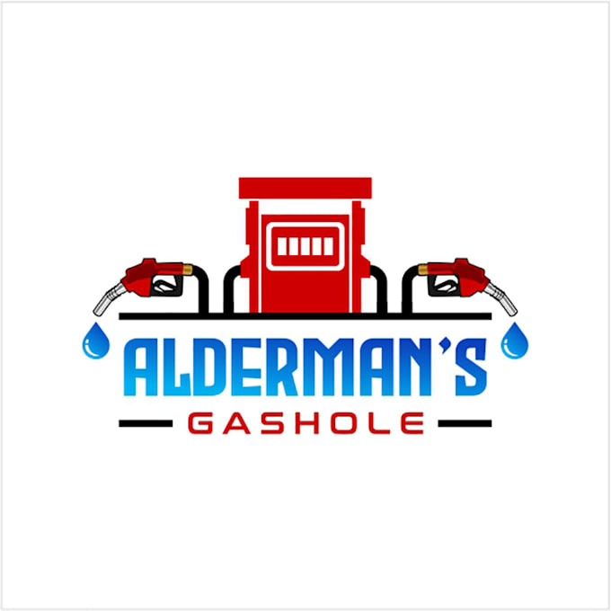 do creative minimalist business gas pump station logo design