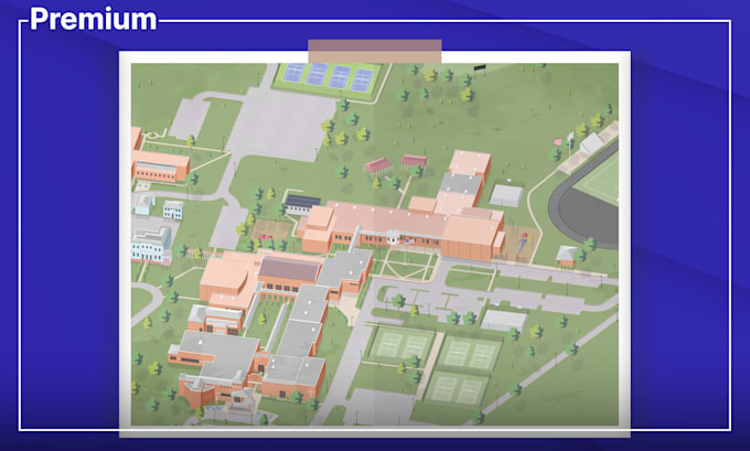 create a beautiful campus map illustration