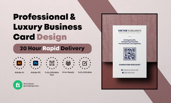 design luxury professional real estate business card with qr code