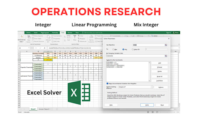 Do linear programming operations research using excel solver by ...