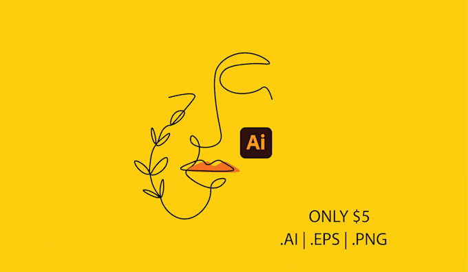 draw an illustration with continuous one line art