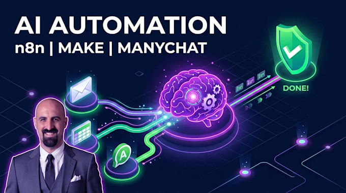 build ai automation workflows and ai agents with n8n, make and manychat
