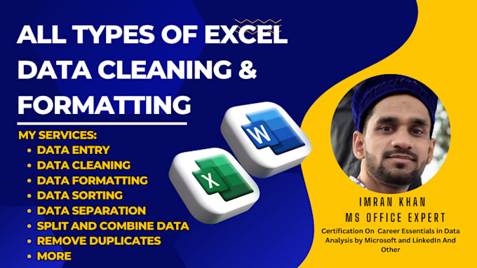 do professional excel data cleaning and formatting