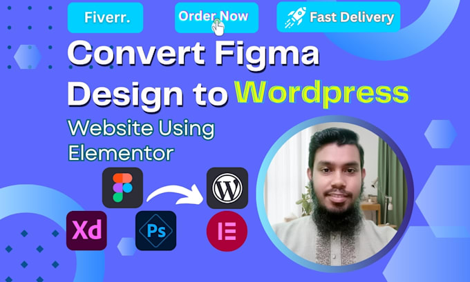 convert figma to wordpress,figma to elementor,psd to wordpress,xd to wordpress