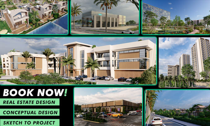 do 2d 3d design of master plan with photorealistic rendering