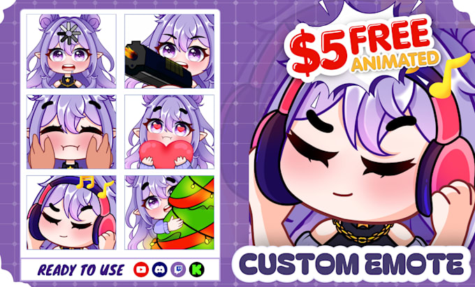 draw twitch emotes, chibi emotes, animated emotes, and sub badges for you