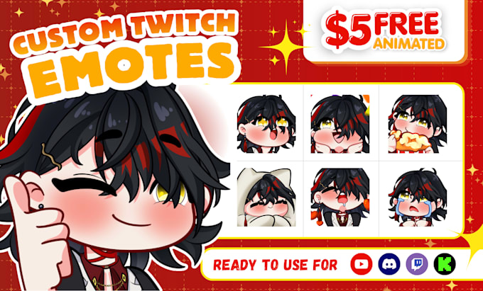 draw twitch emotes, chibi emotes, animated emotes, and sub badges for you