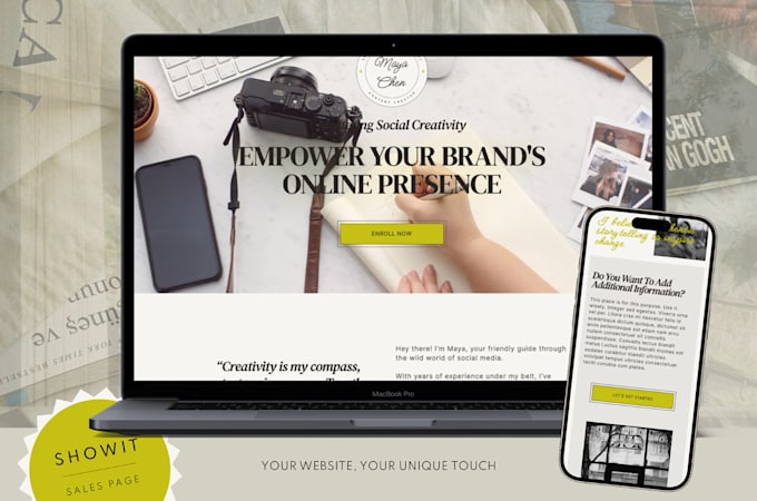design, redesign, revamp, professional showit websites and do the promotion