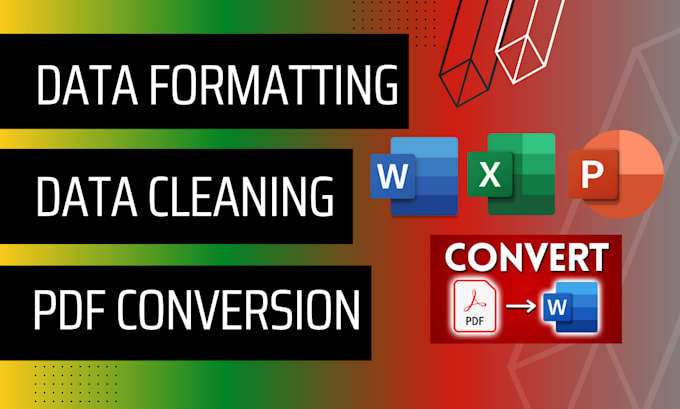 do data formatting, data cleaning, pdf  documents conversion, typing, retyping