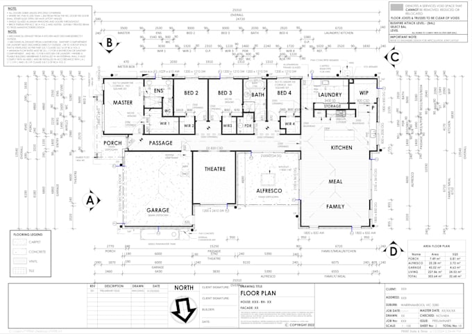draft architectural developer approval plan and elevations