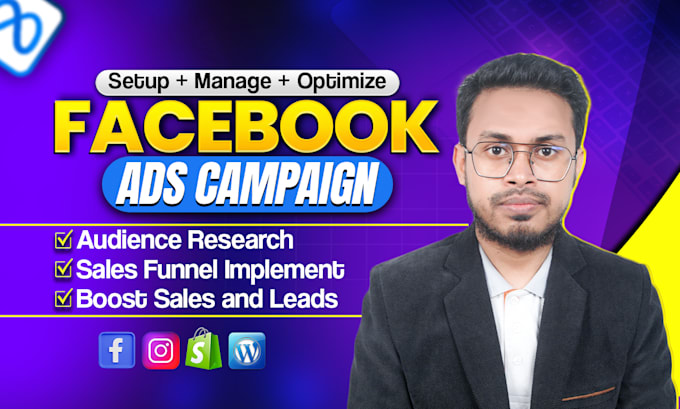 setup facebook ads campaign, instagram ads, meta ads manager for leads and sales