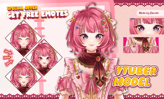 design and rig live 2d vtuber model 2dvtuber model vtuber commission 2d anime