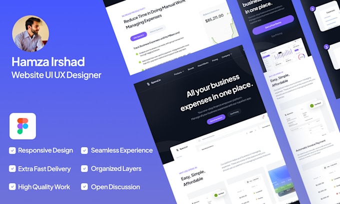 design professional responsive website UI UX using figma