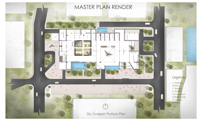 make architectural landscape plan, master plan, site plan