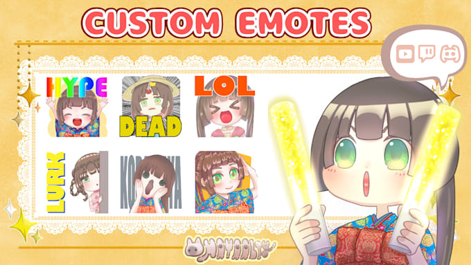 create cute chibi emotes for twitch, discord or any social media