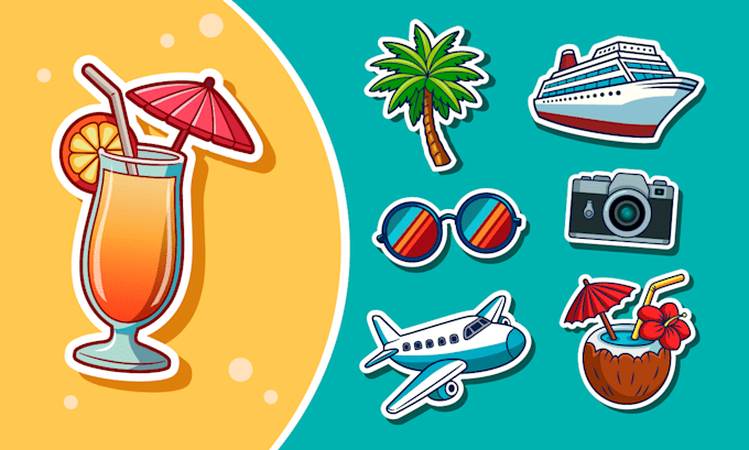draw illustrations and stickers in cartoon and comic style