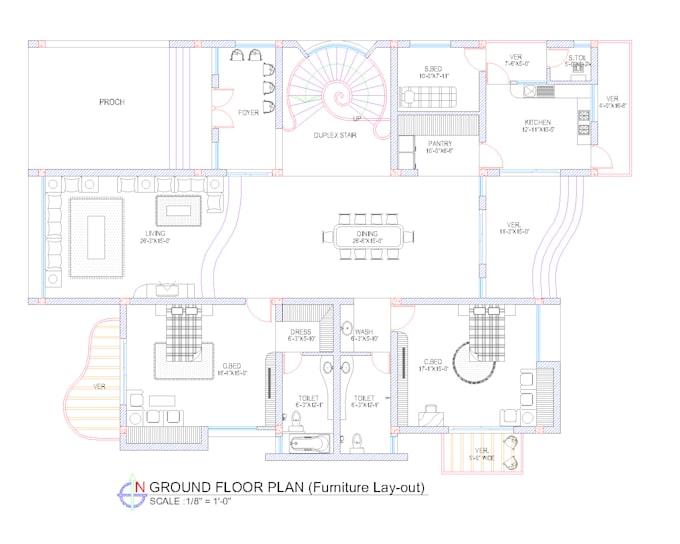 do architectural 2d floor plan