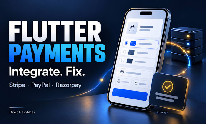 integrate or fix flutter payments with stripe paypal or razorpay