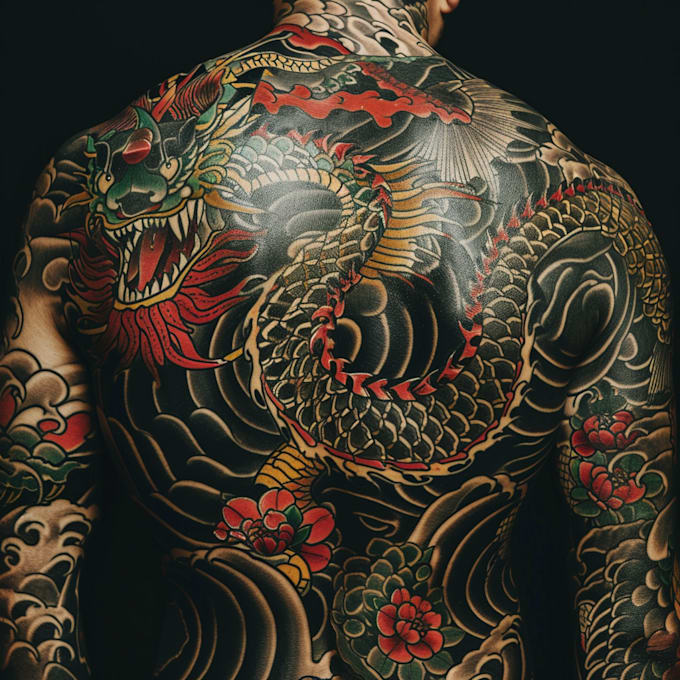 make a traditional japanese irezumi tattoo