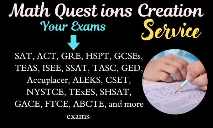 Custom math question creation for sat, act, gre, gcse, and more exams ...