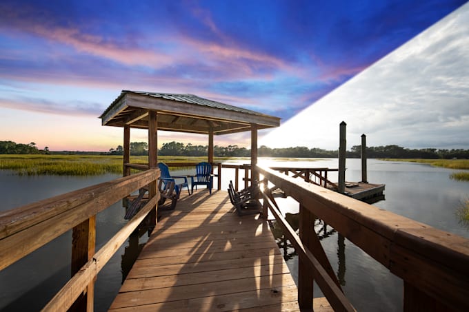 convert day to dusk, virtual twilight real estate photos