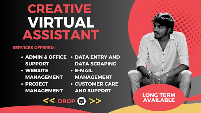 be your long term creative virtual assistant, admin tasks, digital marketing VA